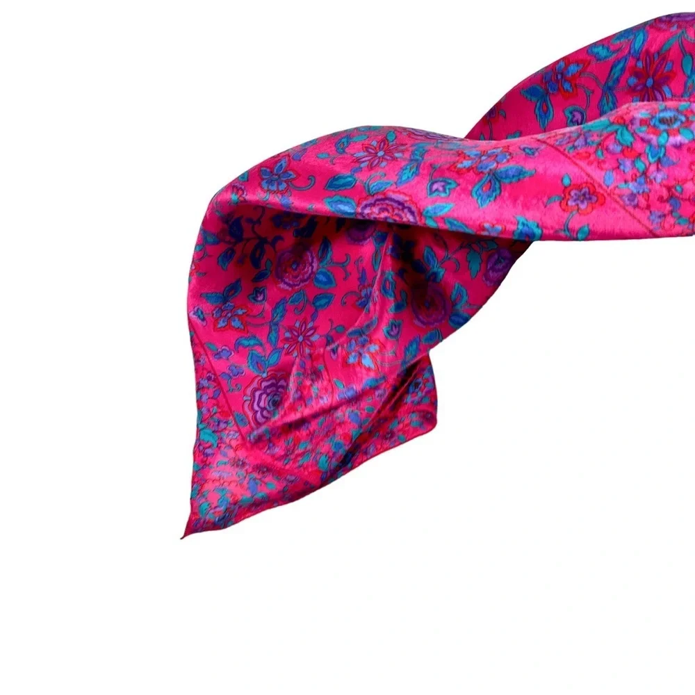 VINTAGE 100% Silk Floral Head Scarf